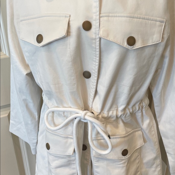 Ann Taylor weekend Utility Jacket Drawstring Waist Ivory S - Picture 3 of 9